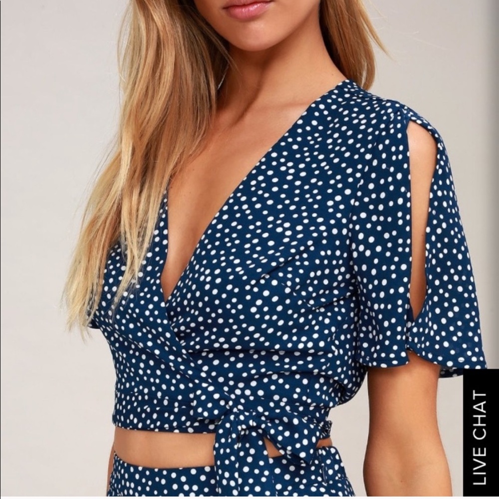 💕 1 LEFT 💕 NWT Lulus 2 Piece Polka Dot Set Skirt - Picture 2 of 5